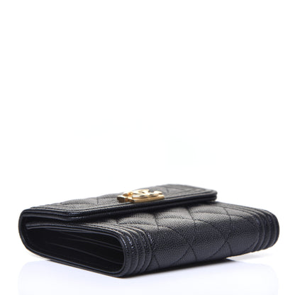 Chanel Caviar Quilted Compact Boy Wallet Black 4 of 12