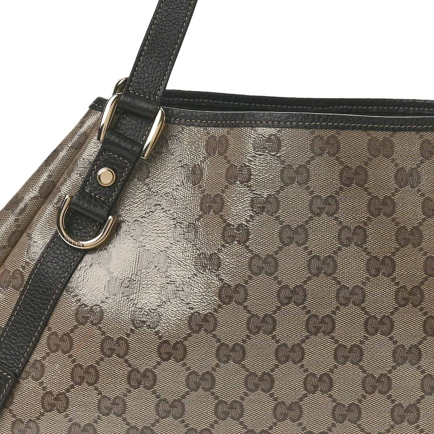 Crystal Monogram Medium Abbey Shoulder Bag Dark Brown