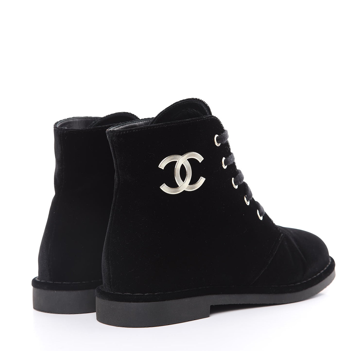 Velvet CC Lace Up Boots 36.5 Black