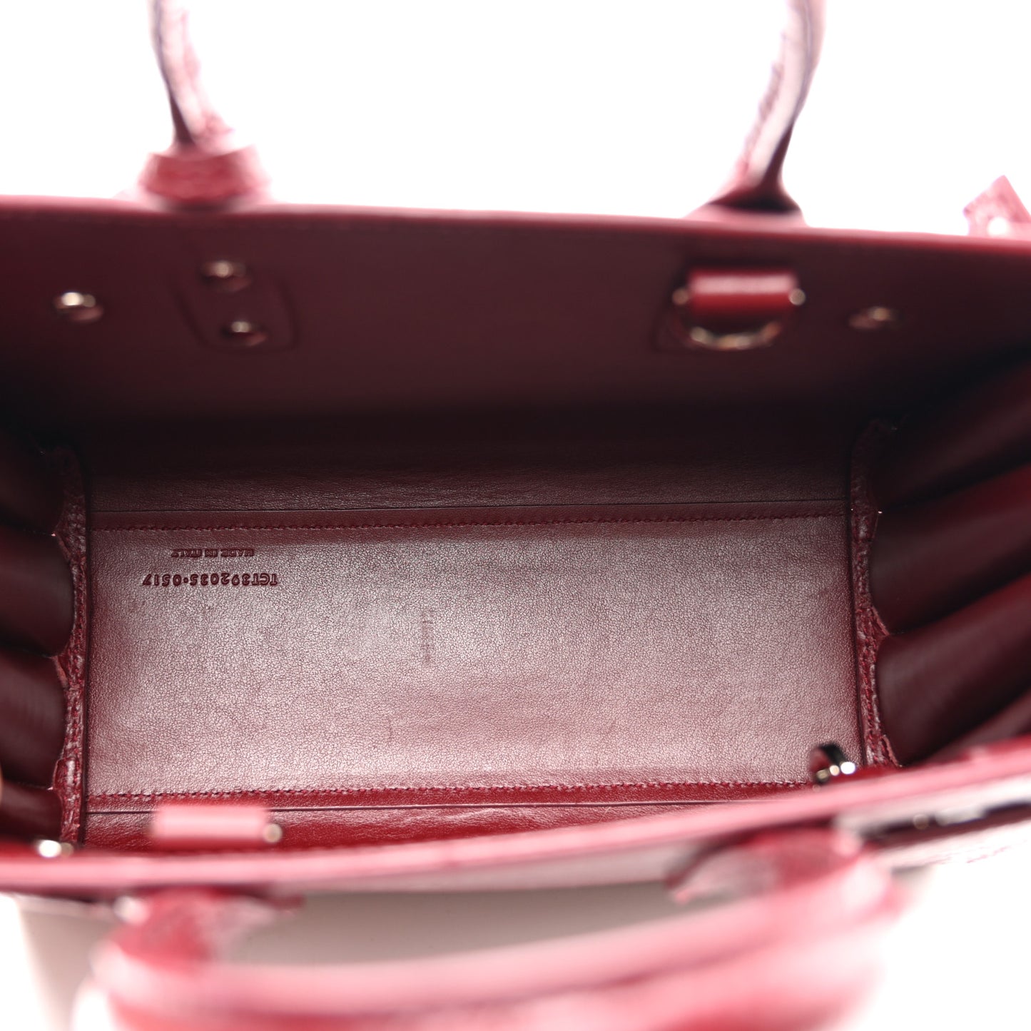 Calfskin Crocodile Embossed Nano Sac De Jour Red