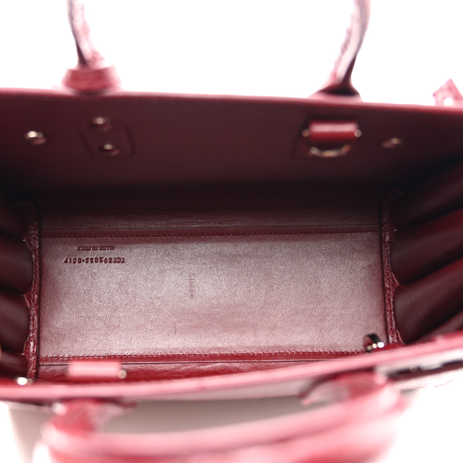 Saint Laurent Calfskin Crocodile Embossed Nano Sac De Jour Red 5 of 10