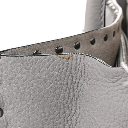 Valentino Garavani Grained Calfskin Medium Rockstud Double Handle Horizontal Tote Pastel Grey 11 of 11