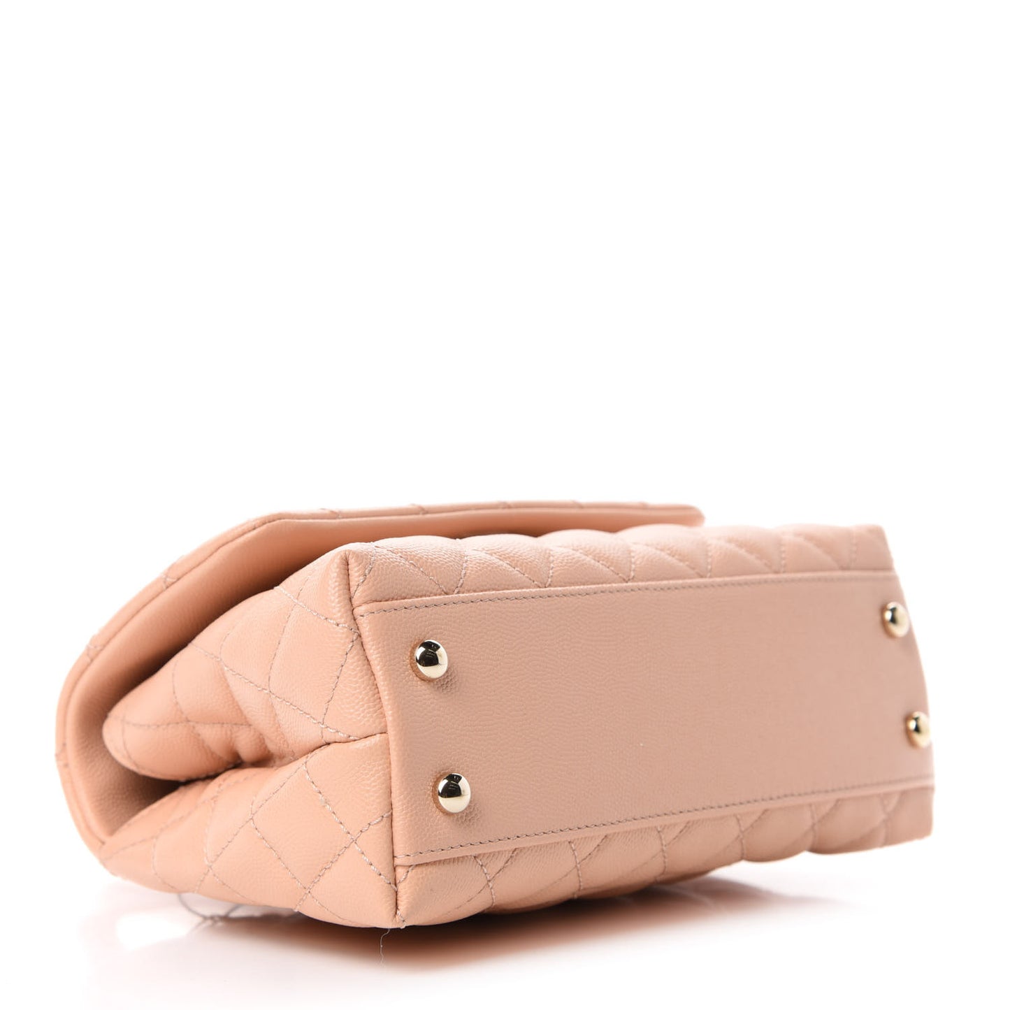 Caviar Quilted Mini Coco Handle Flap Beige