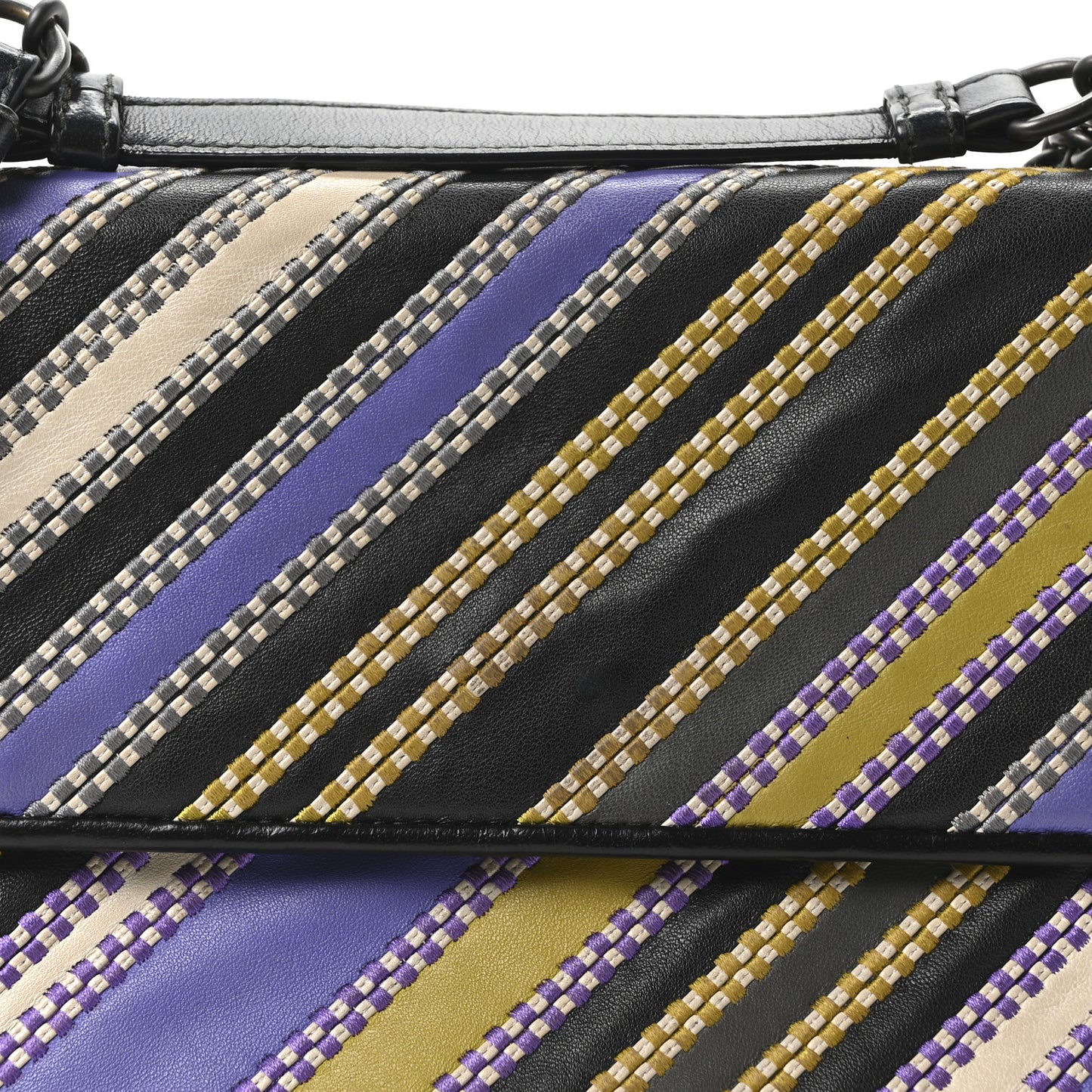 Nappa Striped Small Olimpia Black Multicolor
