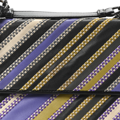 Bottega Veneta Nappa Striped Small Olimpia Black Multicolor 7 of 9