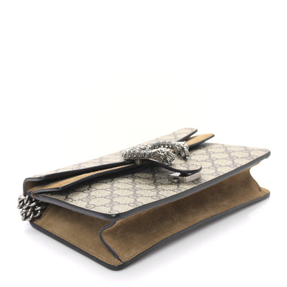 Gucci GG Supreme Monogram Suede Crystal Small Dionysus Shoulder Bag Beige Ebony Taupe 4 of 9