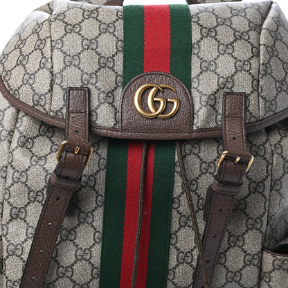 Gucci GG Supreme Monogram Medium Ophidia Double Buckle Backpack Brown 7 of 9