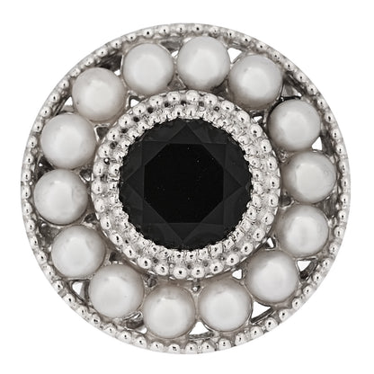 Tiffany Sterling Silver Black Onyx Freshwater Pearl Ziegfeld Ring 54 7 1 of 4