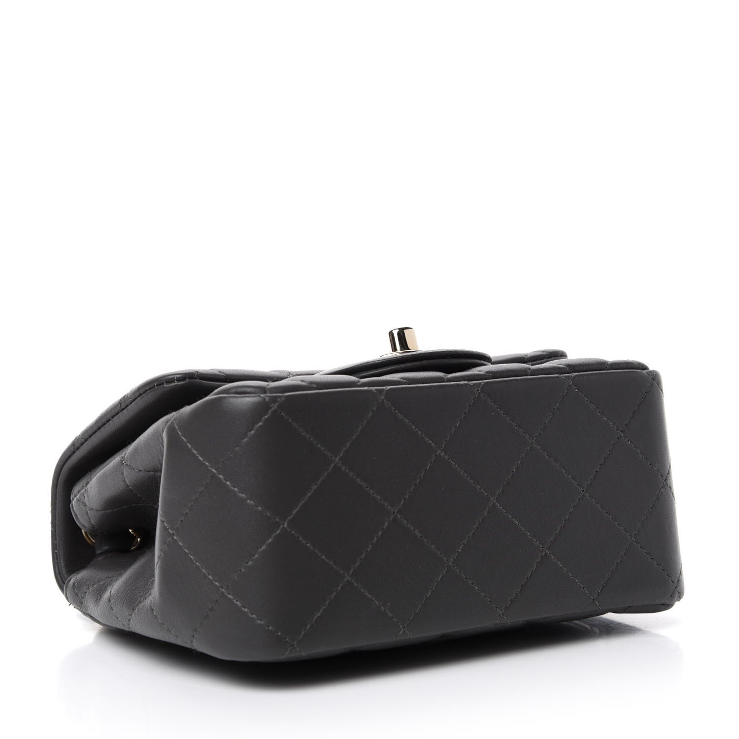 Chanel Lambskin Quilted Mini Square Flap Dark Grey 4 of 10