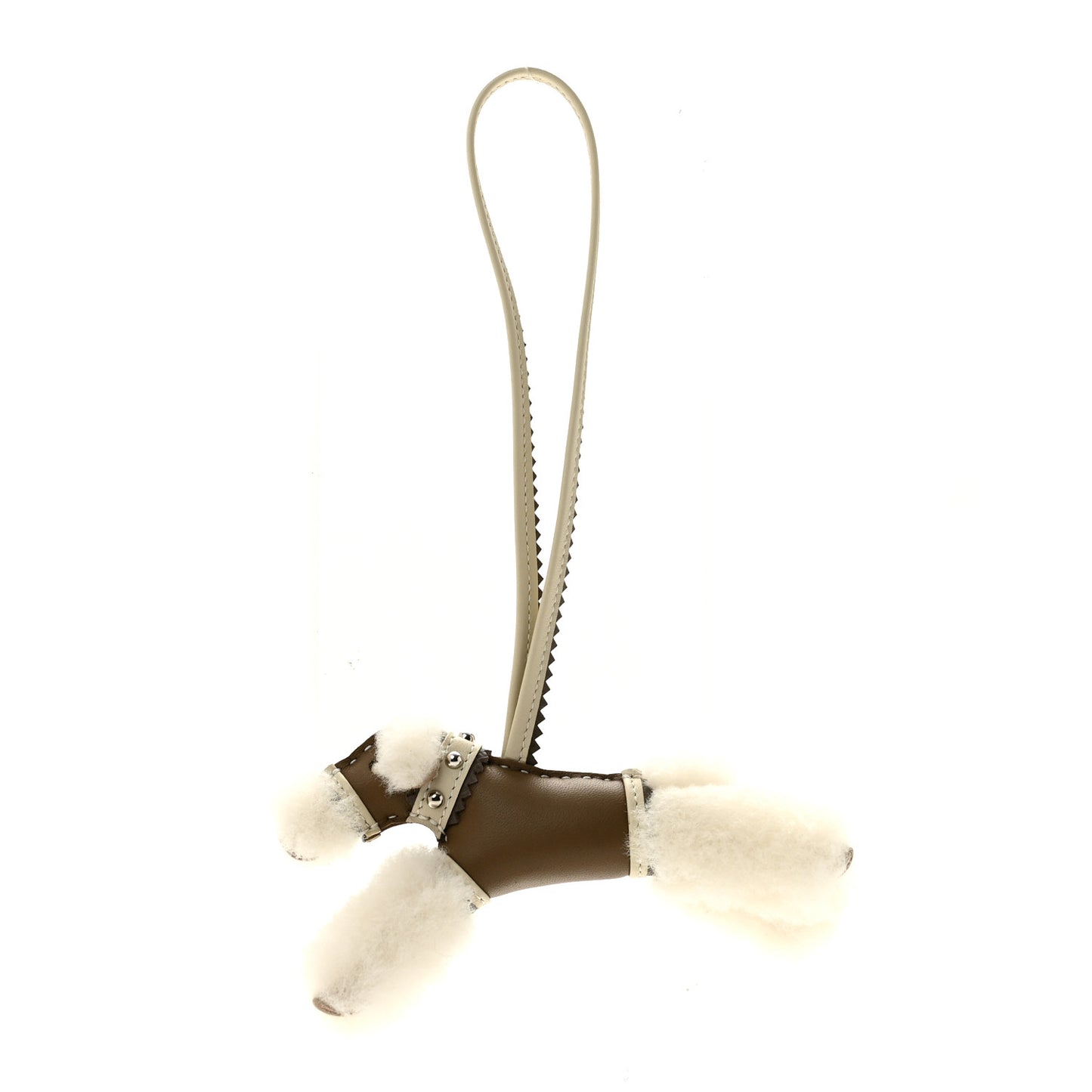 Milo Lambskin Epsom Shearling Budy Apic Charm Ecru Etoupe Craie