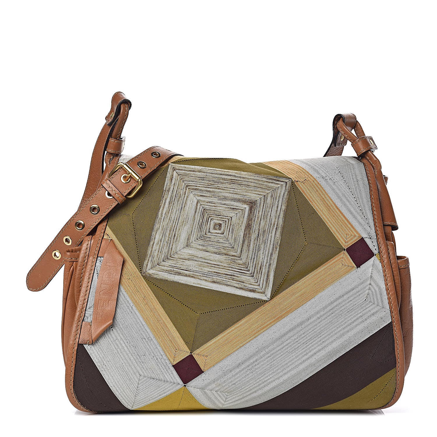 Fendi Glazed Calfskin Patchwork Large Messenger Bag Multicolor 1 of 12