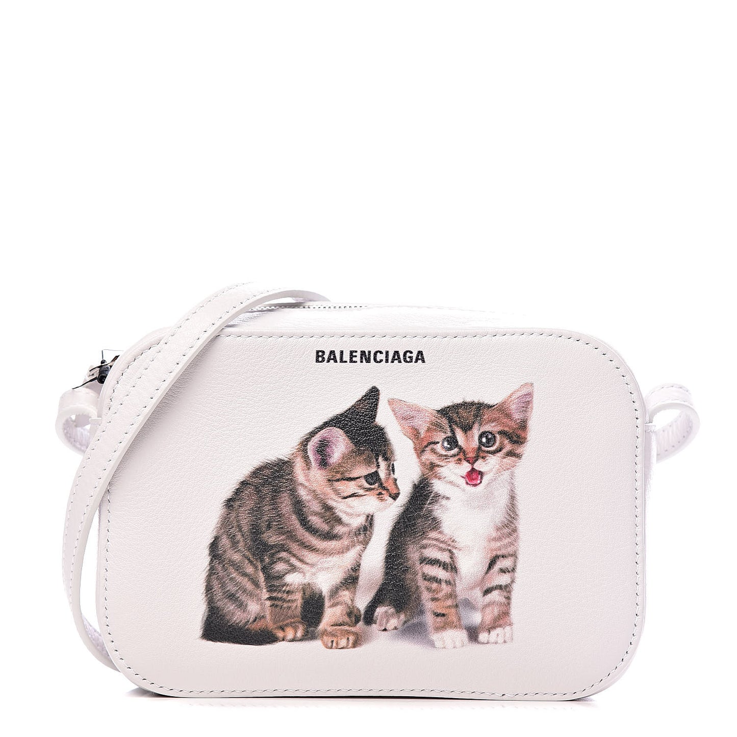 Calfskin Kittens Logo XS Everyday Camera Bag White