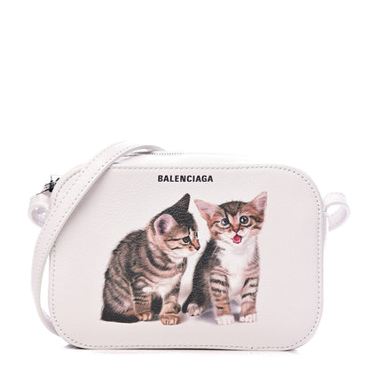 Balenciaga Calfskin Kittens Logo XS Everyday Camera Bag White 1 of 9