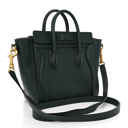 Celine Drummed Calfskin Nano Luggage Amazone 3 of 9