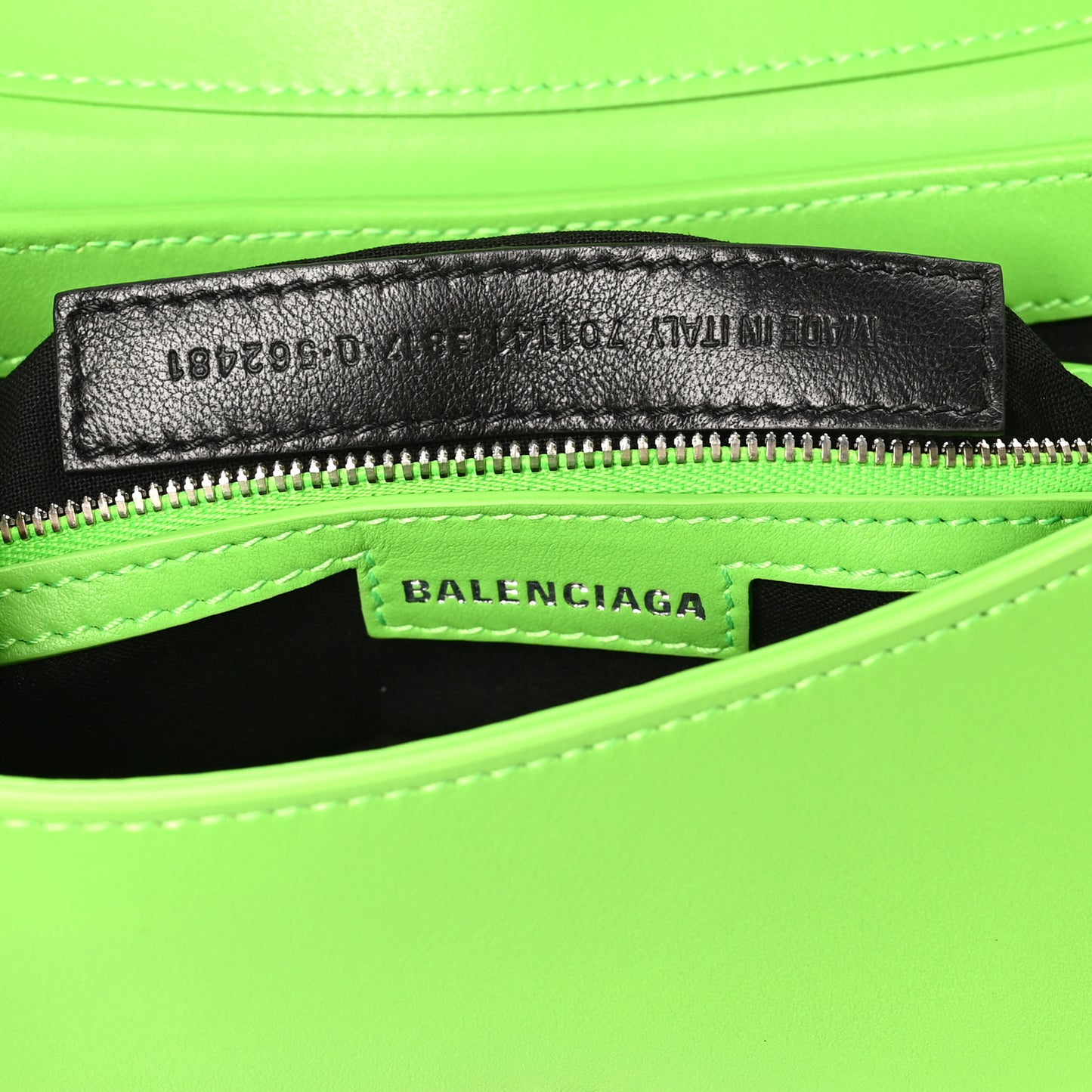 Smooth Calfskin Small Lindsay Shoulder Bag Acid Green