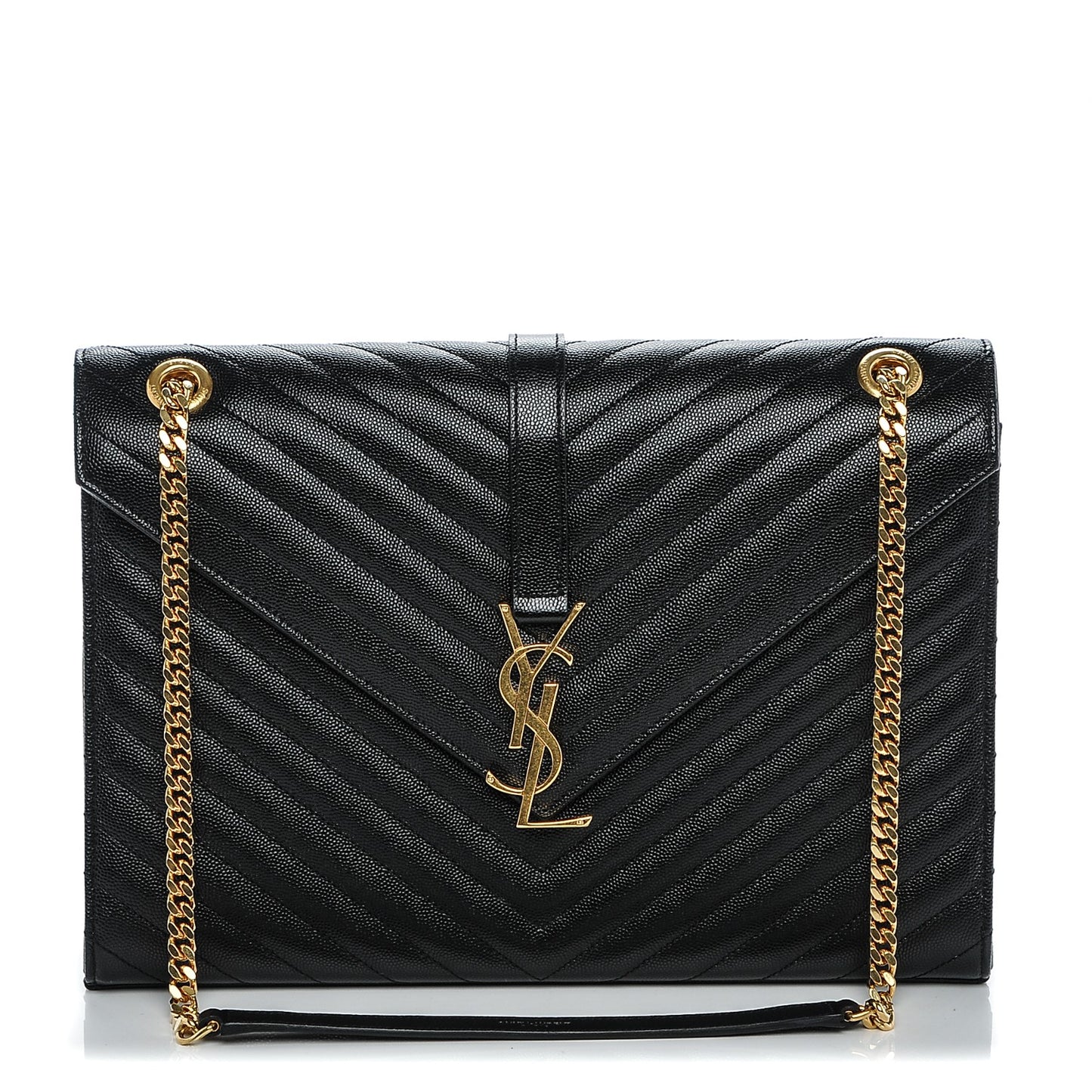 Grain De Poudre Matelasse Chevron Large Monogram Satchel Black