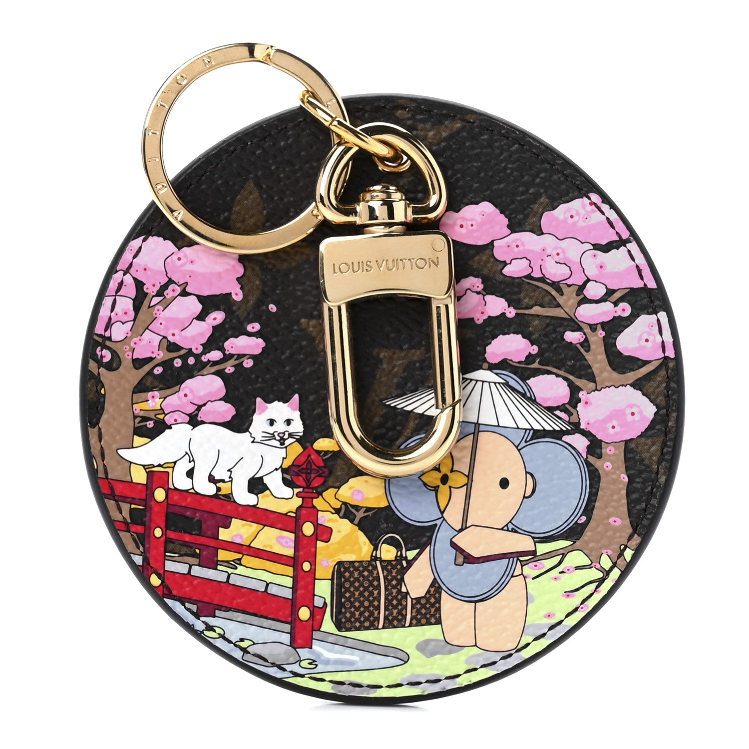Louis Vuitton Monogram 2021 Christmas Animation Japanese Garden Bag Charm Key Ring Wisteria Pink 1 of 6