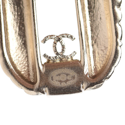 Chanel Baguette Crystal Quilted CC Dangle Earrings Gold 4 of 5