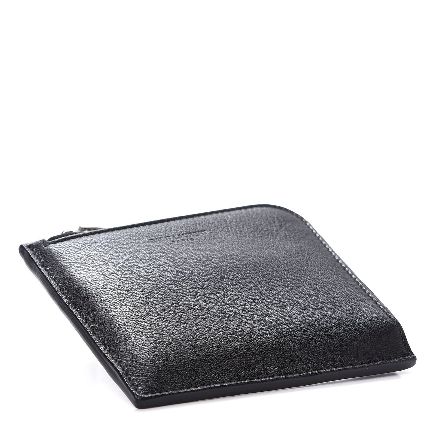 Calfskin Rider California Zipped Coin Pouch Wallet Black