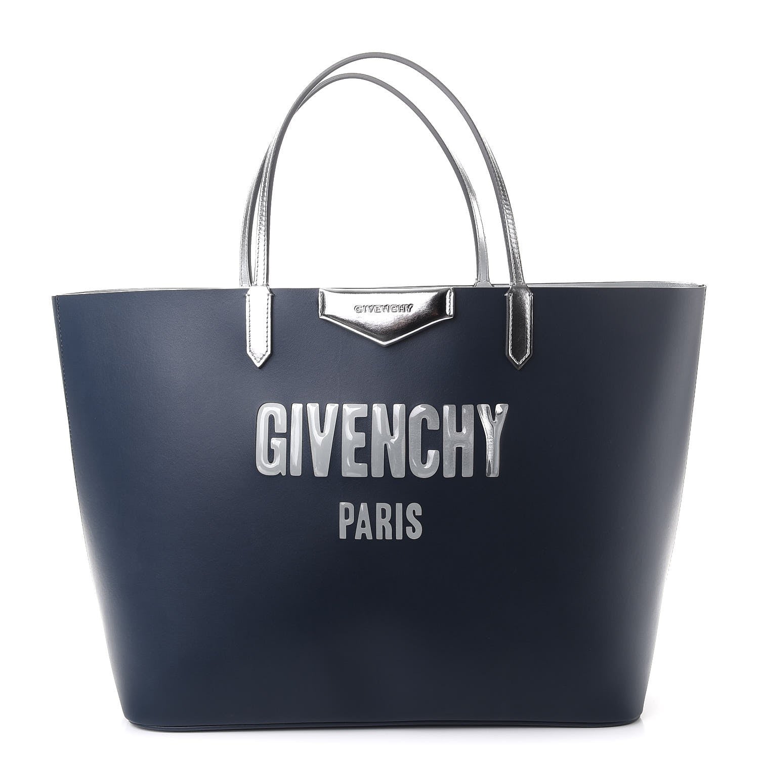 Givenchy Calfskin Large Antigona Tote Night Blue Silver 1 of 11