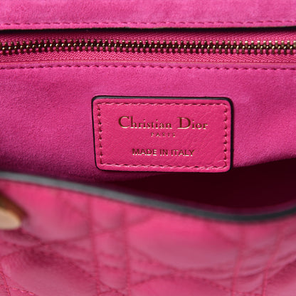 Christian Dior Goatskin Cannage Medium Lady Dior Fuchsia 6 of 10