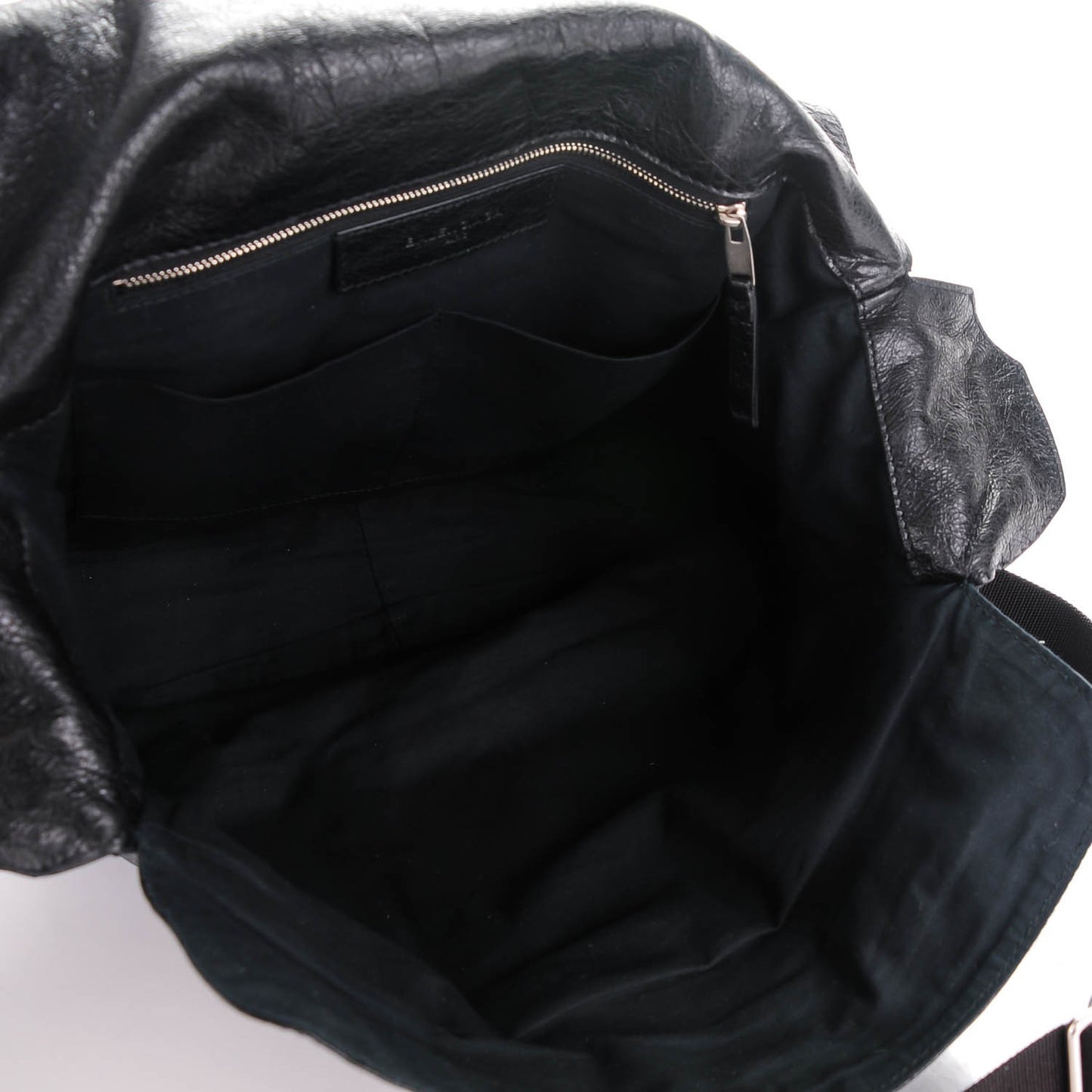 Agneau Arena Foldover Messenger Black