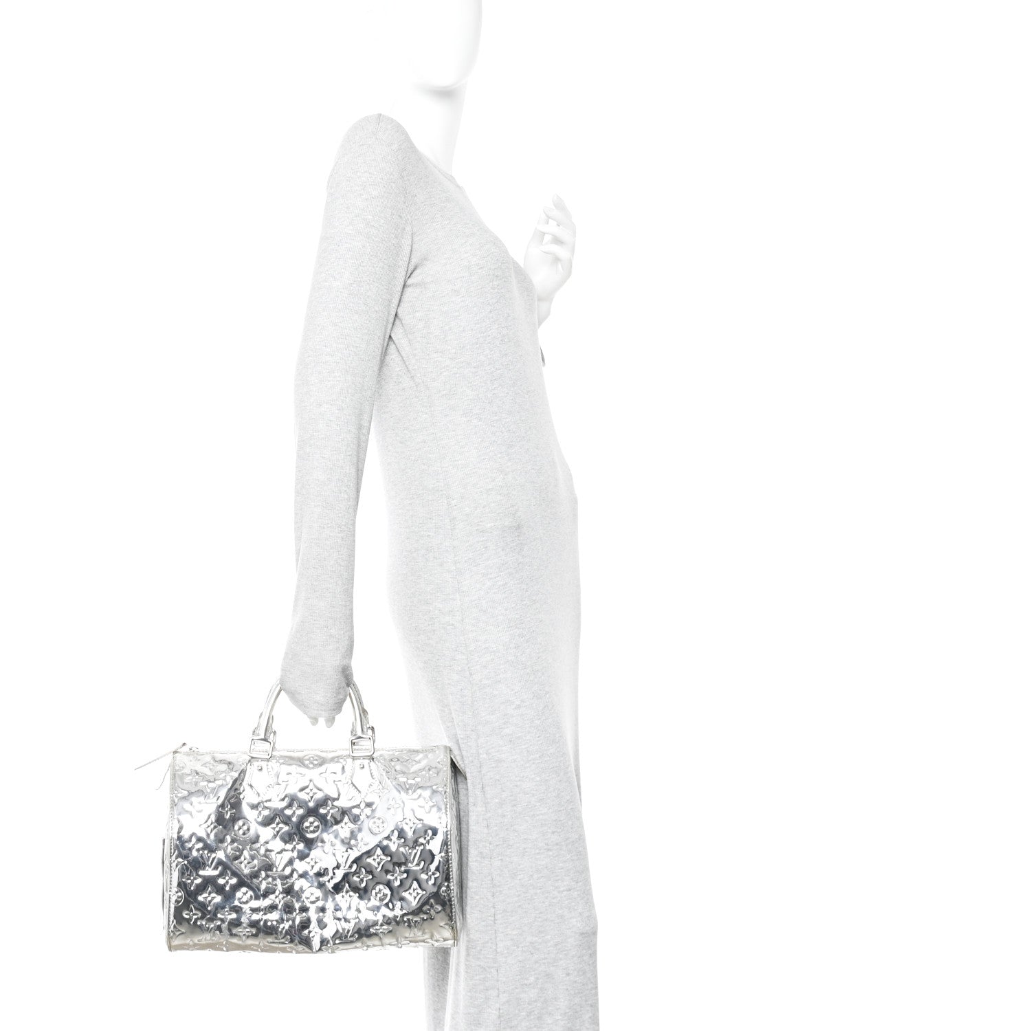 Louis Vuitton Monogram Miroir Speedy 30 Silver 2 of 16