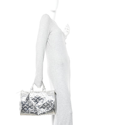 Louis Vuitton Monogram Miroir Speedy 30 Silver 2 of 16