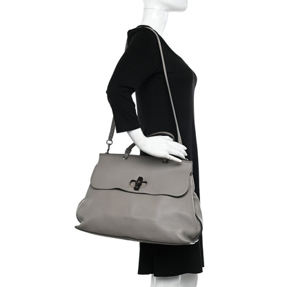 Gucci Cellarius Calfskin Large Bamboo Daily Top Handle Bag Storm Grey 2 of 18