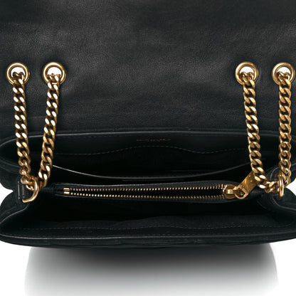 Saint Laurent Velvet Y Quilted Monogram Small Loulou Chain Satchel Black 4 of 8