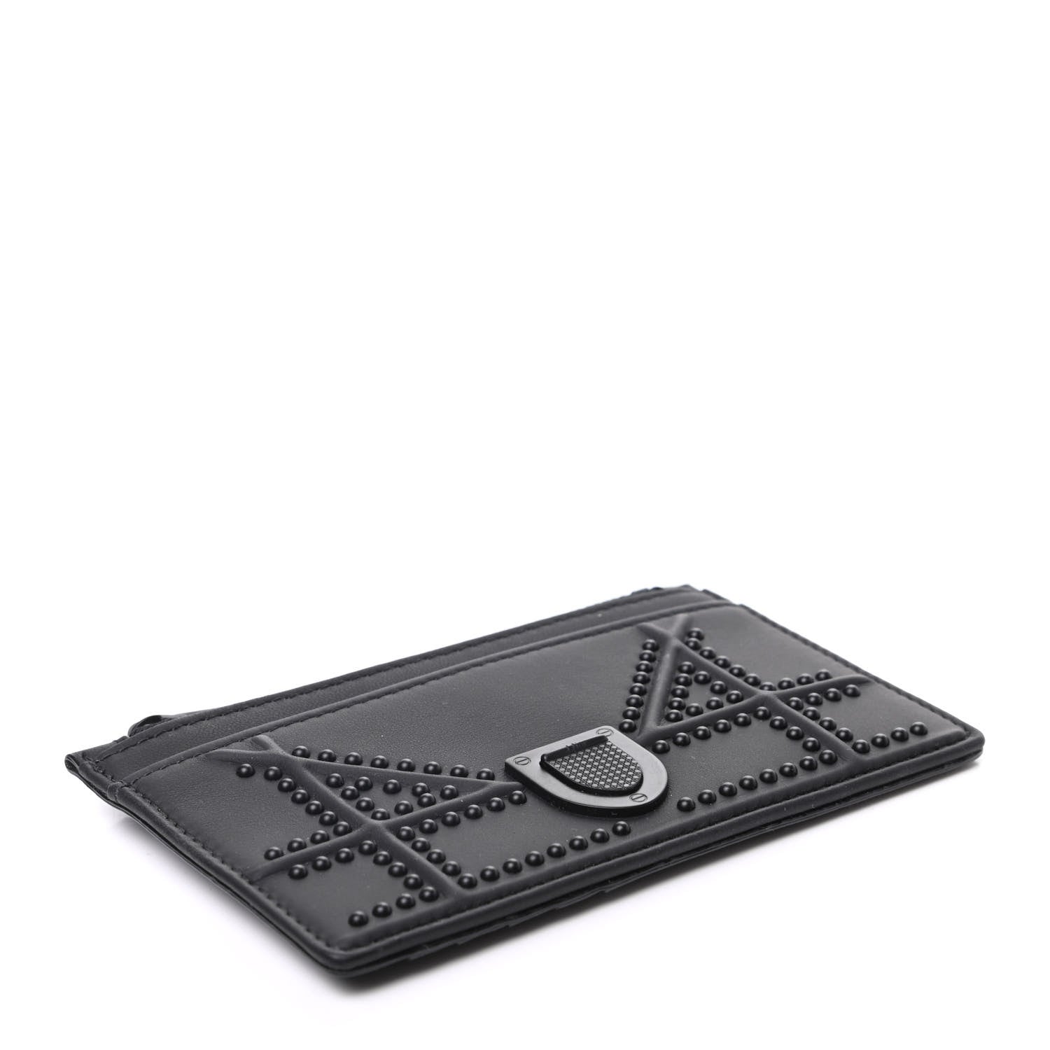 Christian Dior Ultra Matte Calfskin Studded Diorama Card Holder Black 4 of 6