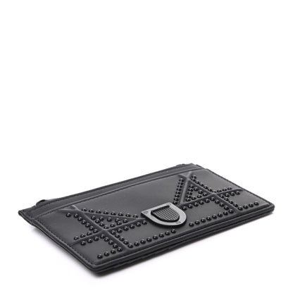 Christian Dior Ultra Matte Calfskin Studded Diorama Card Holder Black 4 of 6