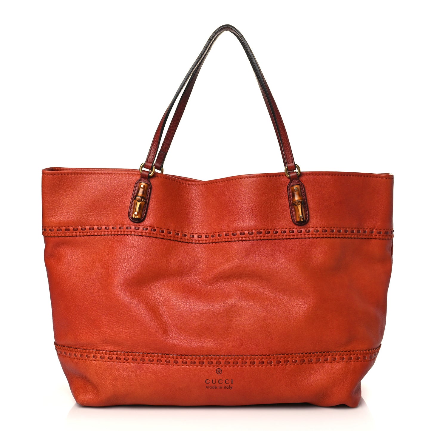 Calfskin Medium Laidback Crafty Tote Orange