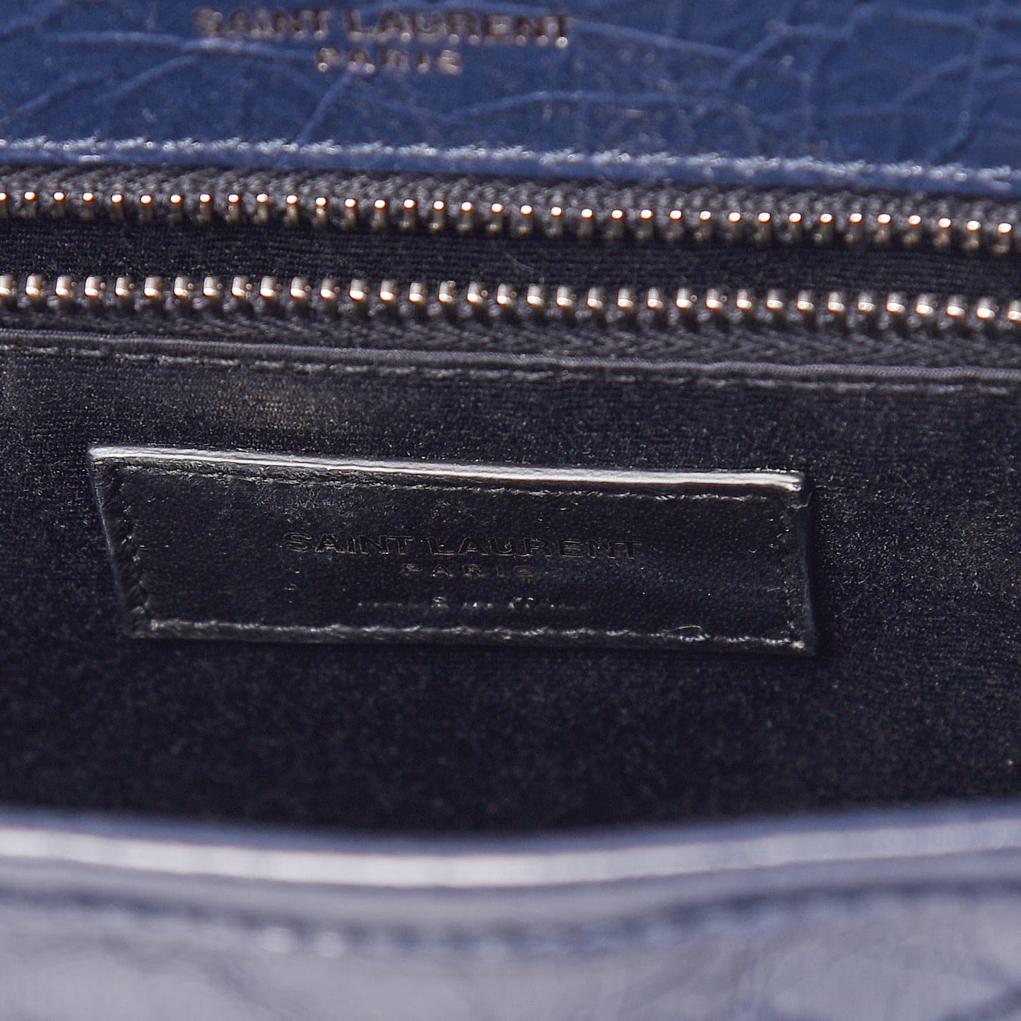 Crinkled Calfskin Matelasse Monogram Medium Niki Chain Satchel Deep Marine