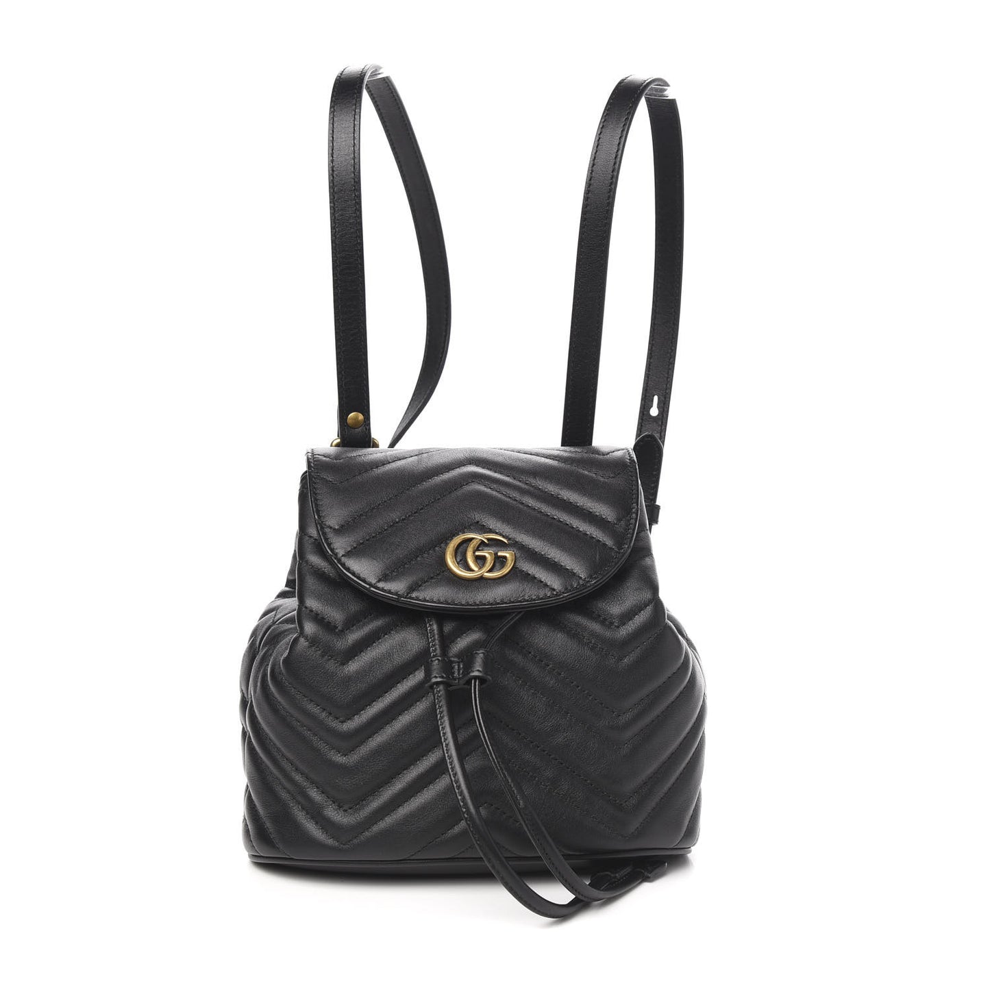 Calfskin Matelasse GG Marmont Flap Backpack Black