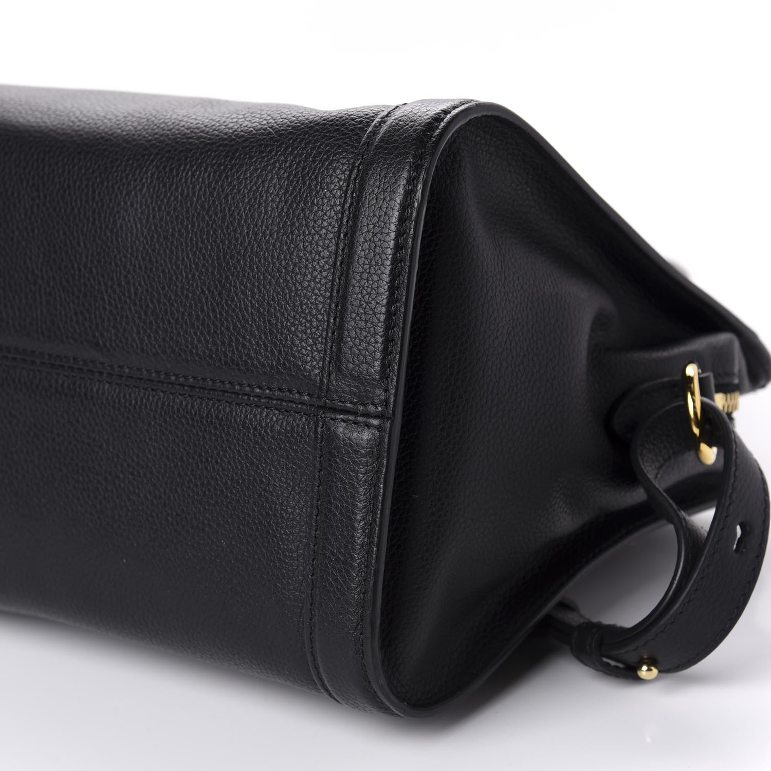 Alexander McQueen Pebbled Calfskin Small Skull Padlock Zip Around Tote Black 7 of 11