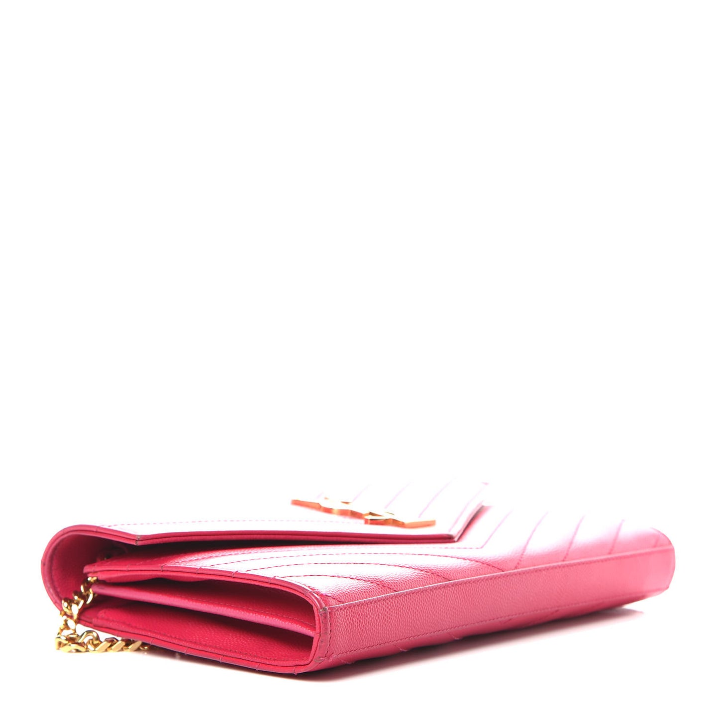 Grain De Poudre Matelasse Chevron Monogram Chain Wallet Bubblegum