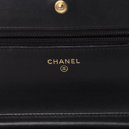 Chanel Lambskin Quilted Wallet On Chain WOC Black 8 of 11