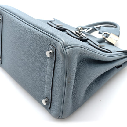 Hermes Togo Verso Birkin 25 Bleu Lin Chai 10 of 10