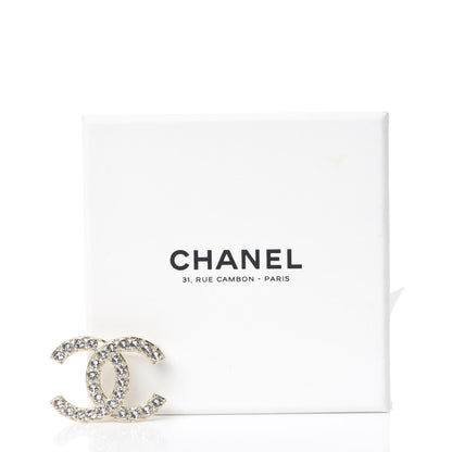 Chanel Crystal CC Brooch Light Gold 5 of 5