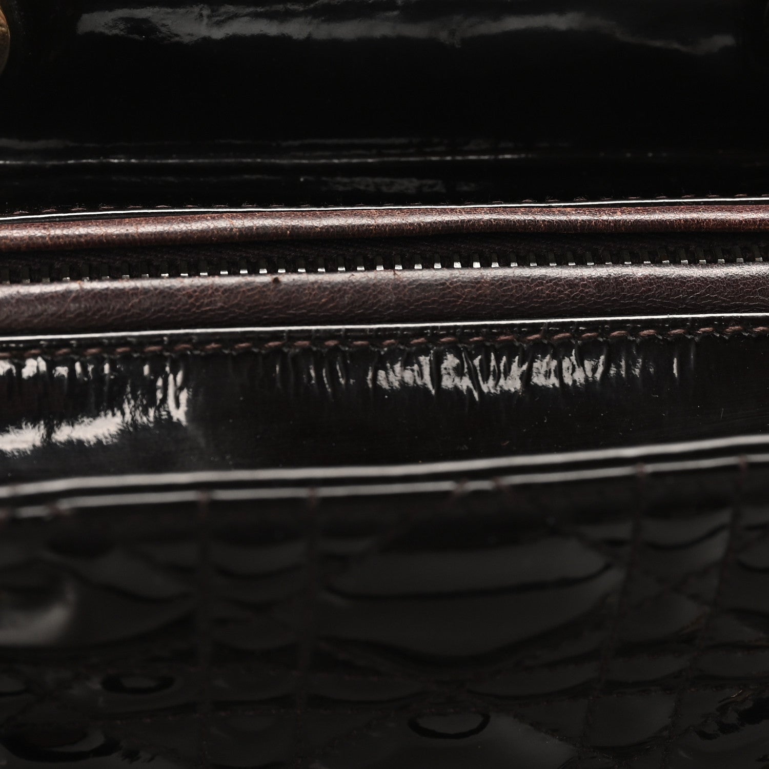 Christian Dior Patent Cannage Medium Lady Dior Dark Brown 1862260