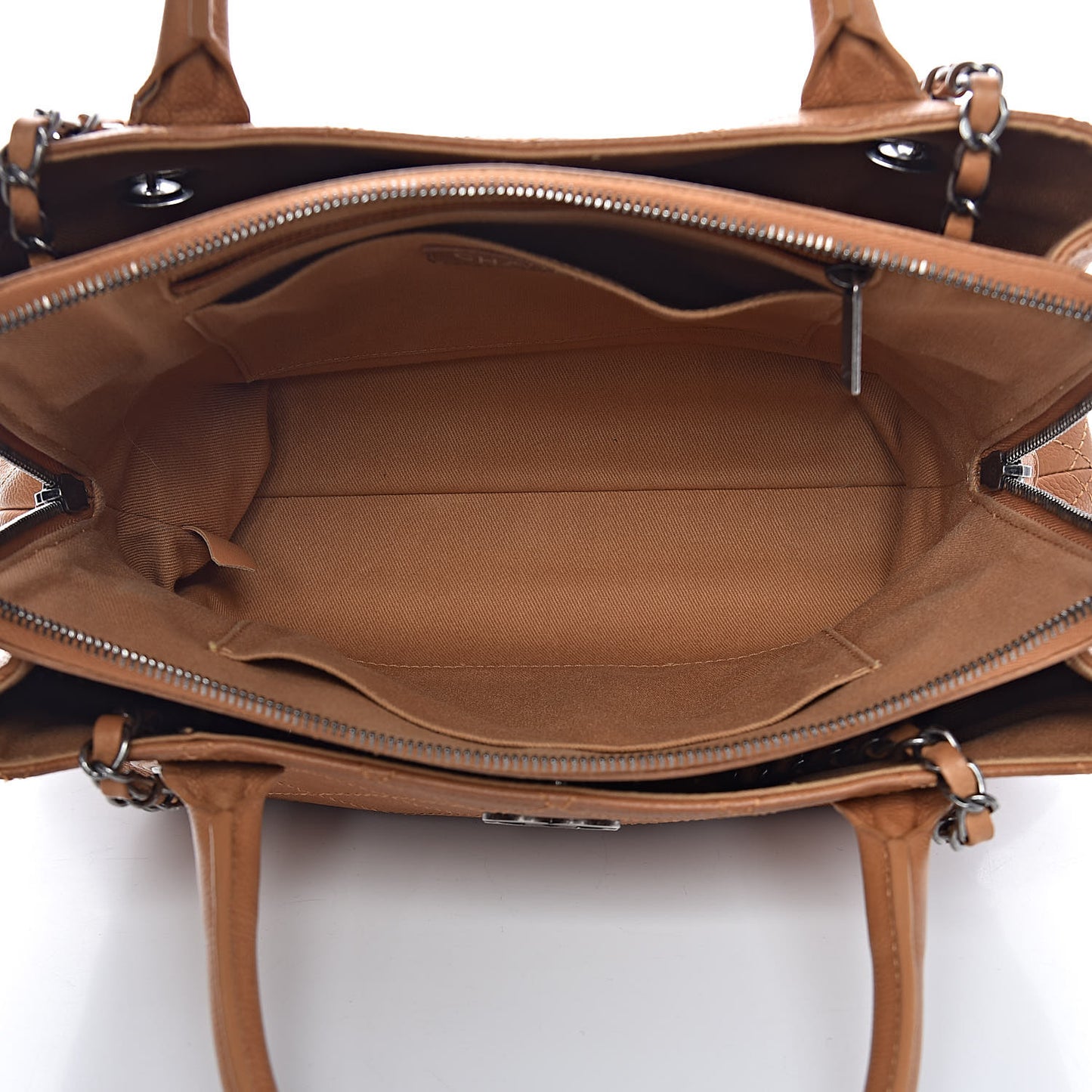 Grained Vegetal Calfskin Small Urban Shopping Tote Camel