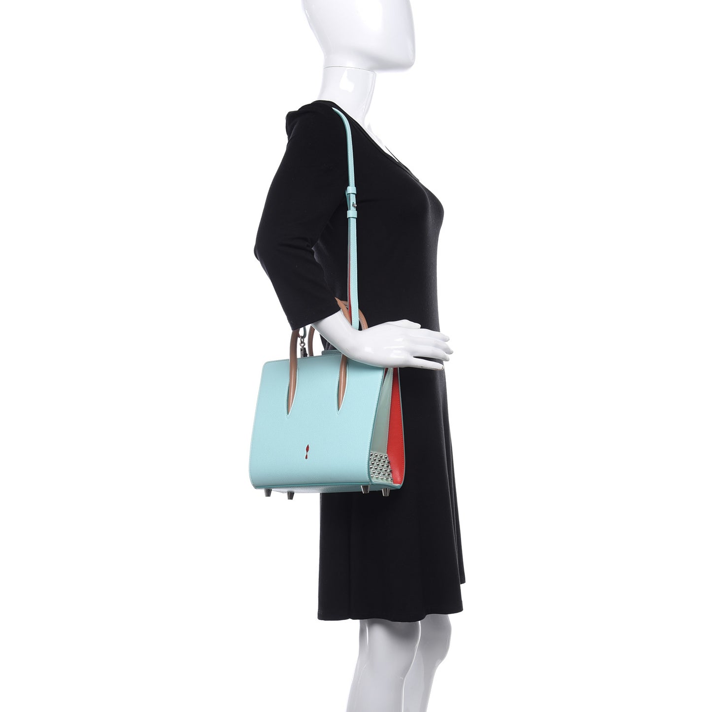 Calfskin Studded Small Paloma Turquoise