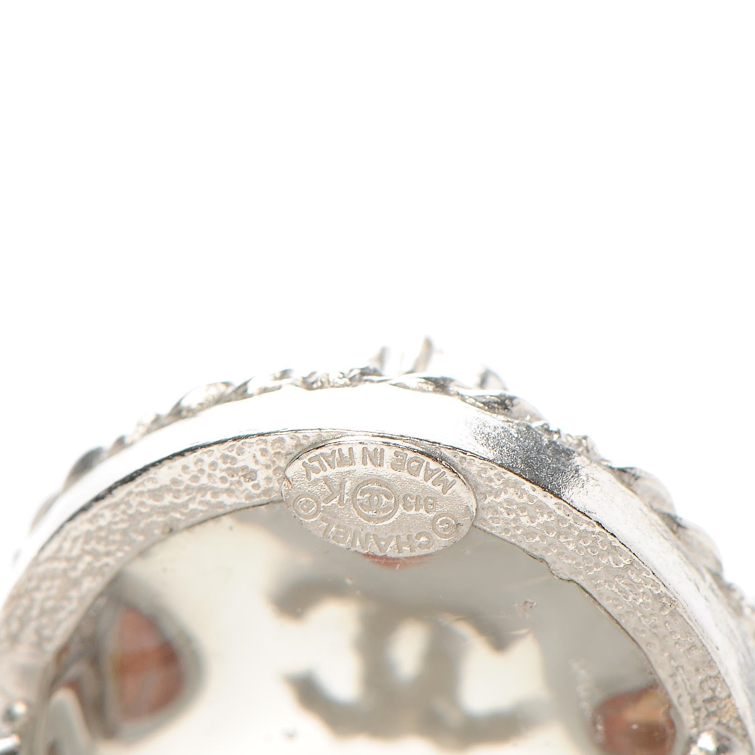 Chanel Gripoix Pearl CC Ring 6.5 Silver 4 of 4