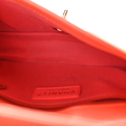 Chanel Sheepskin Quilted Medium Vintage Mademoiselle Flap Coral Orange 5 of 10