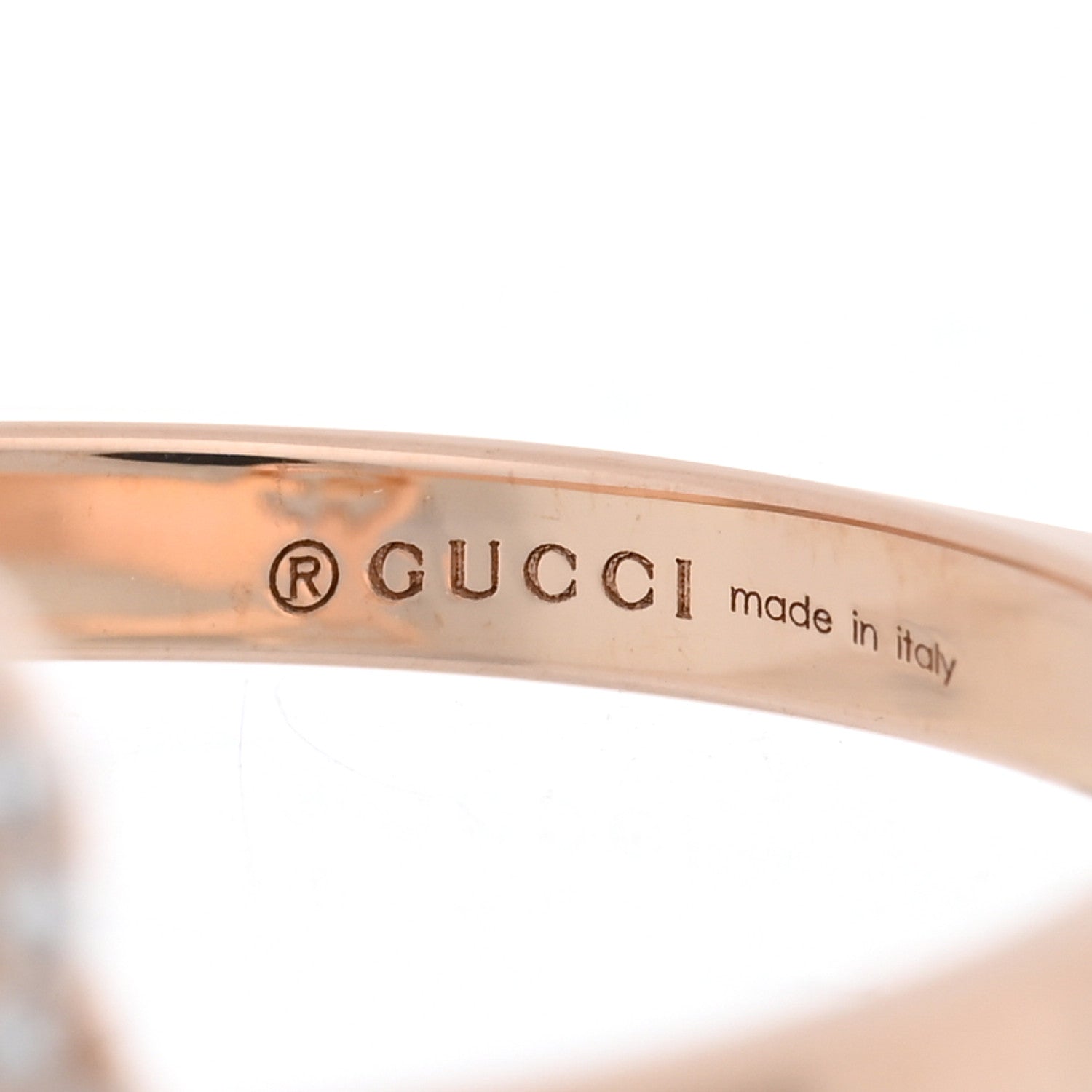 Gucci 18K Rose Gold Diamond GG Running Ring 49 4.75 4 of 5