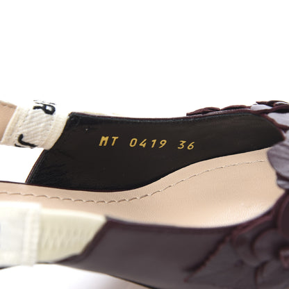 Christian Dior Lambskin Ribbon Flower Embroidered J'Adoir Slingback 65mm Pumps 36 Rouge Black 8 of 9