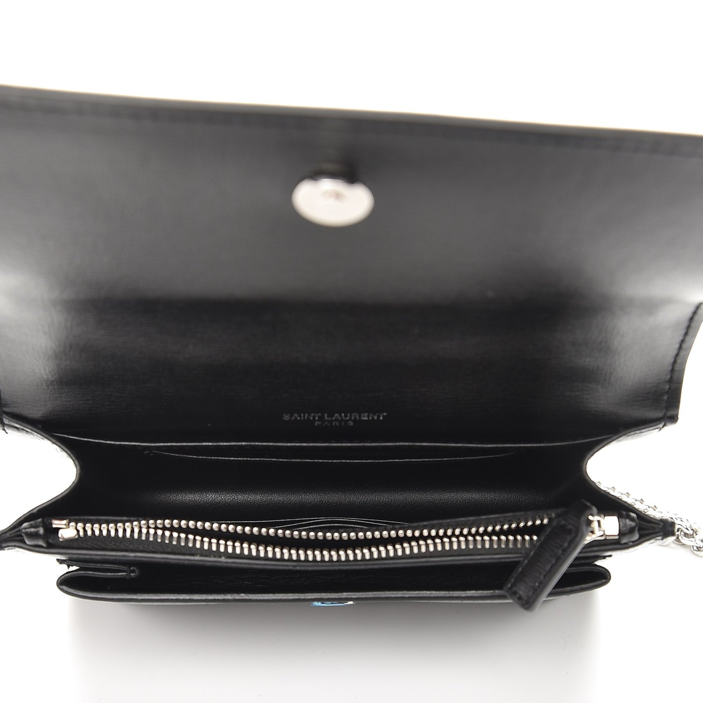Calfskin Monogram Sunset Chain Wallet Black