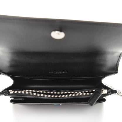 Saint Laurent Calfskin Monogram Sunset Chain Wallet Black 6 of 7