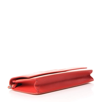 Chanel Caviar Timeless CC Wallet On Chain WOC Light Red 4 of 11